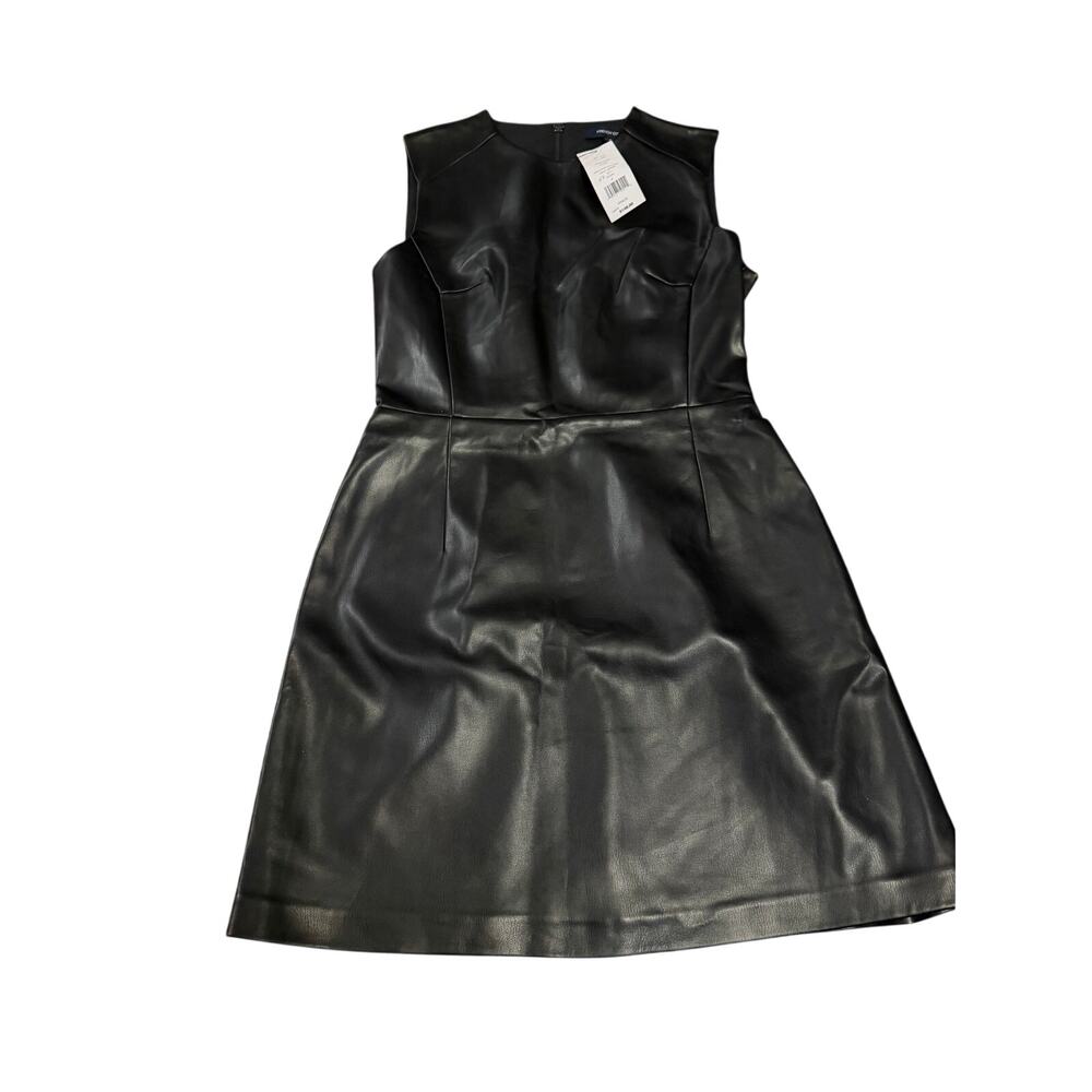 French Connection Crolenda PU high neck leather dress size 4 NEW